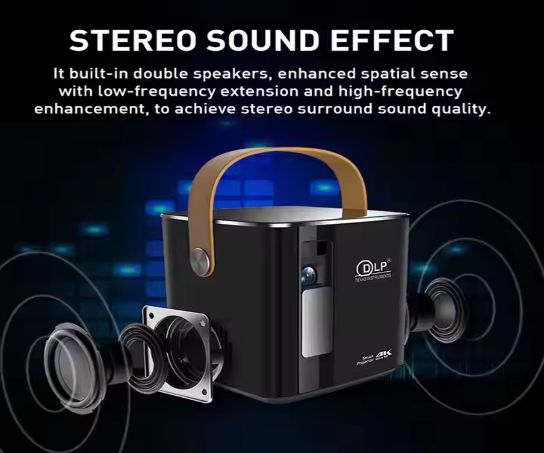 Paihao P12 Projector with Touch Panel Auto Focus Keystone Battery DLP Link 3D 400 ANSI Lumens MAX 4K Video Projecteur