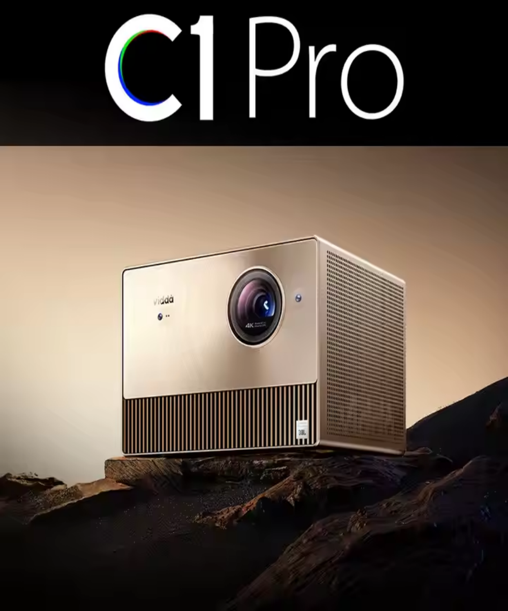 Vidda C1 Pro Smart Home Projector 4K Maximum DLP 240 HZ Triple Laser Auto Focus Keystone 3D Beamer U