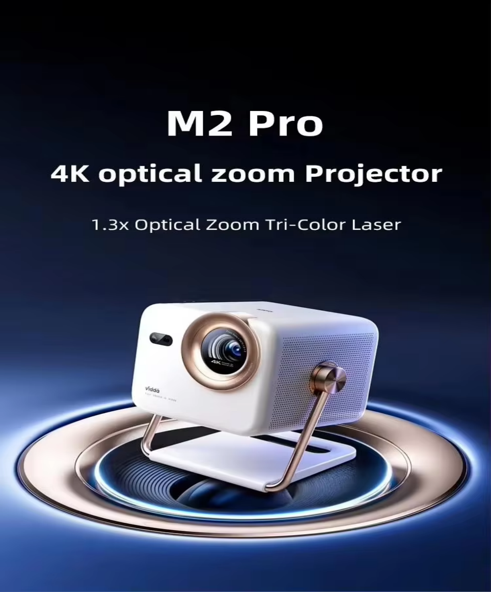 Vidda M2 Pro 4K Native UHD Smart TV Projector Triple Laser 1.3X Optical Zoom Full Auto MEMC & IM