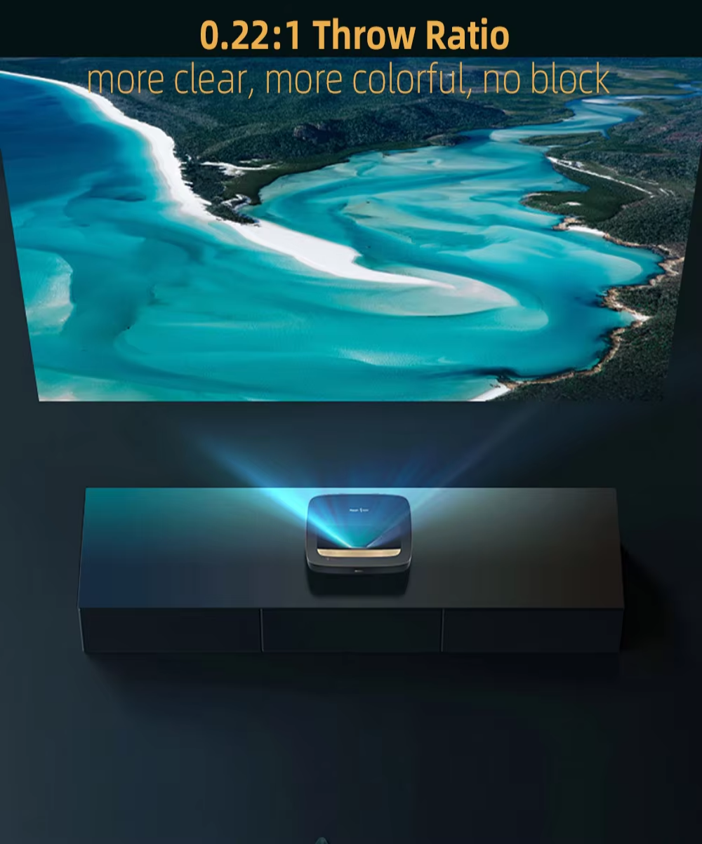 Hisense 80 L9H 4K Triple RGB Laser Beamer 3800 ANSI Lumens DTS/Doby Sound Ultra Short Throw UST Projector DLP Lens Portable TV