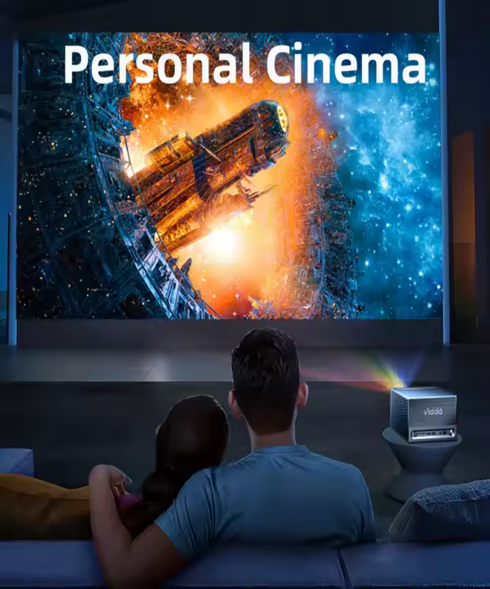 Vidda C1 4K Native Full Triple Laser Projector with 1350 ANSI Lumens MEMC, Auto Focus 240HZ for Home Cinema Projectors