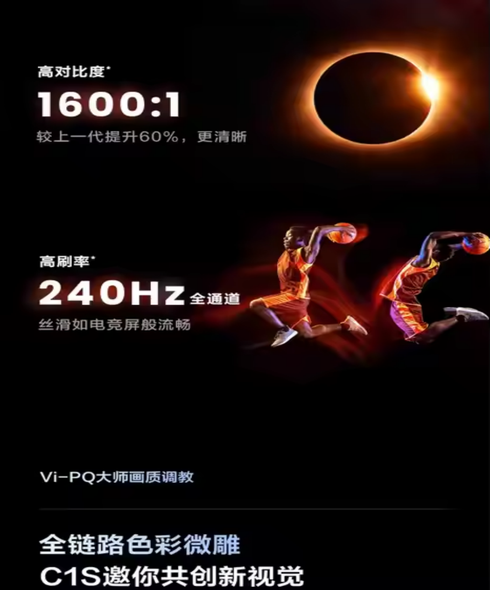 Vidda C1 4K Native Full Triple Laser Projector with 1350 ANSI Lumens MEMC, Auto Focus 240HZ for Home Cinema Projectors