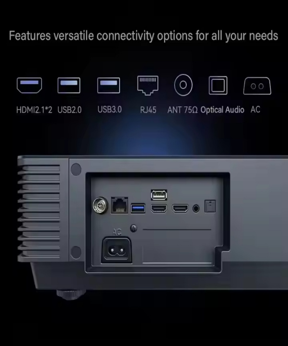 Hisense S7N Laser TV Projector, 4K UHD 3500 Ansi Lumens Smart Home Cinema Proyector with WiFi BT IMAX HDR10+ Multi-interface