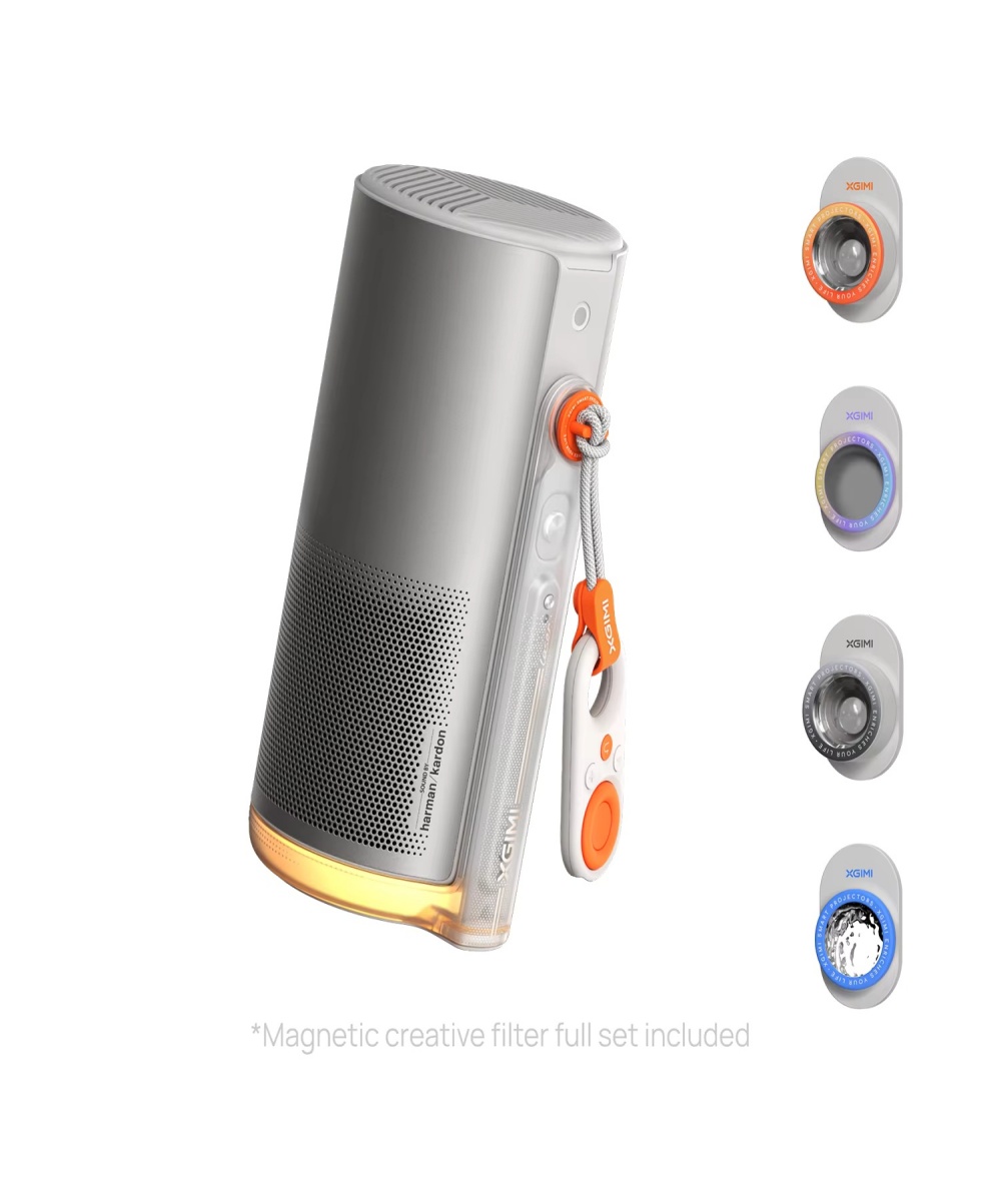 2025 XGIMI MoGo 4 NEW Portable Projector with GTV 360° Adjustable Stand, 2.5 Hours Playtime, Dual 6W Speaker Outdoor Projector