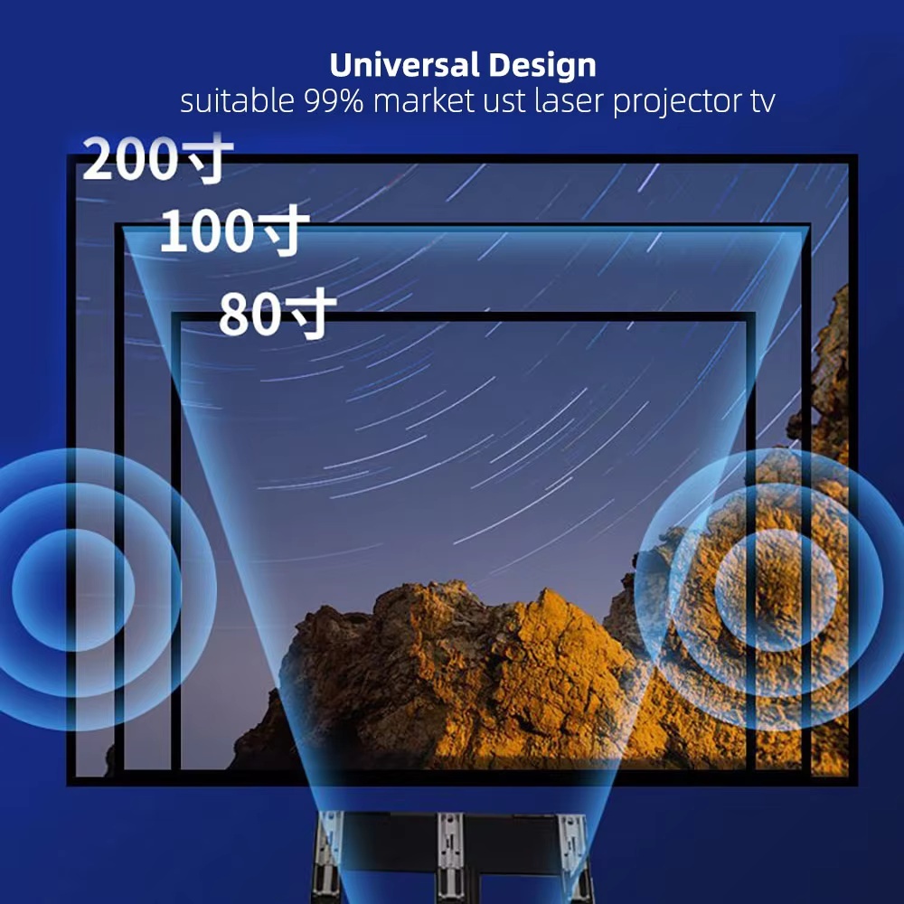 Paihao UST Laser Projector Platform Slider Cabinet with Motorized Mobile Telescopic Table Laser Projector TV Stand for Home