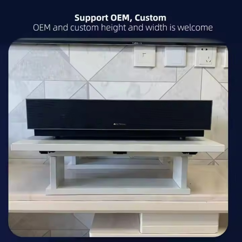 Paihao UST Laser Projector Platform Slider Cabinet with Motorized Mobile Telescopic Table Laser Projector TV Stand for Home