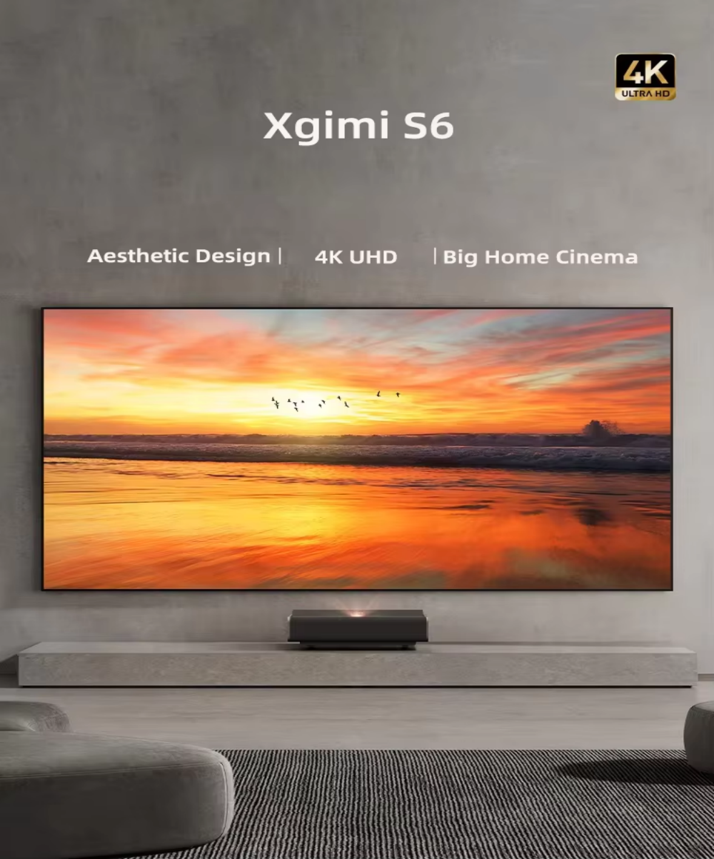 Xgimi S6 Home Theater Projector, 4K Native UHD GMUI 6.0 OS 3D Movie Projector with IMAX Enhanced 80W