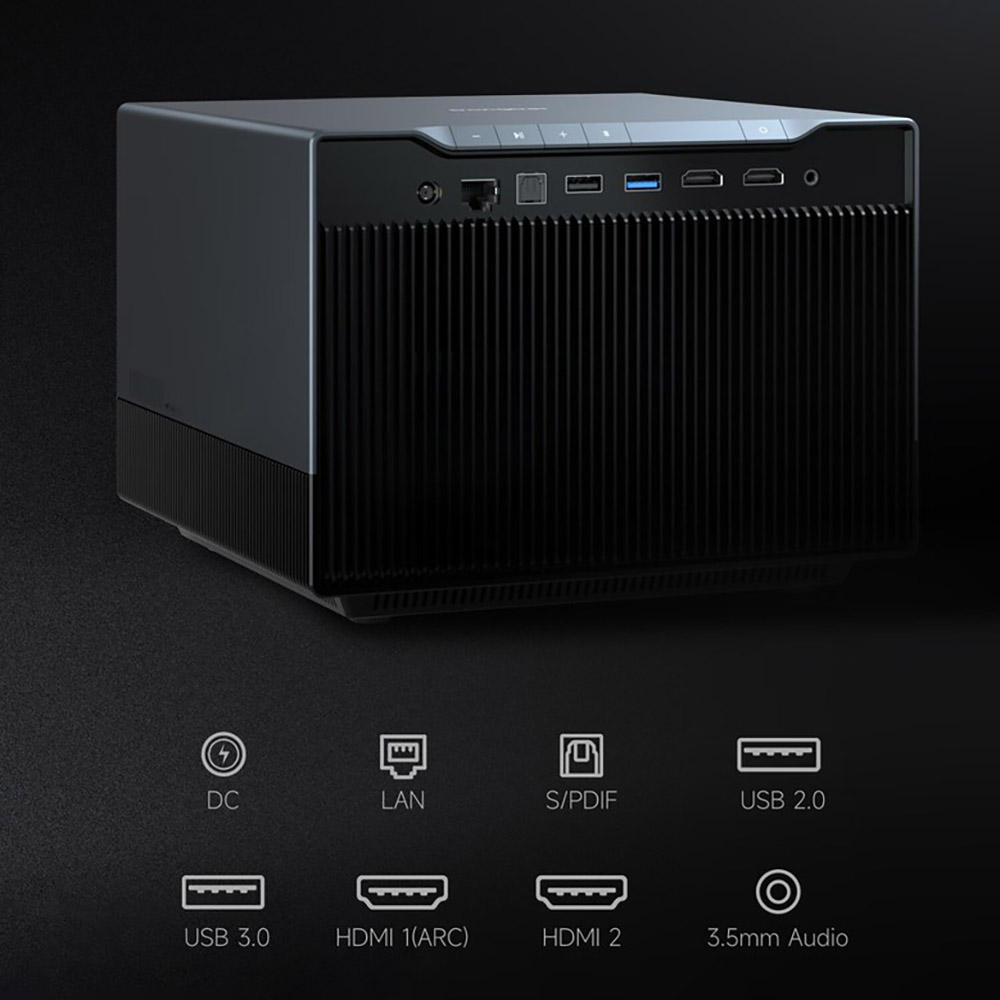 Dangbei F6 4K Native Projector, 8K Decoding Support Full RGB 4 LED 4000 Ansi Lumens Overhead Android USB WIFI Video Projector