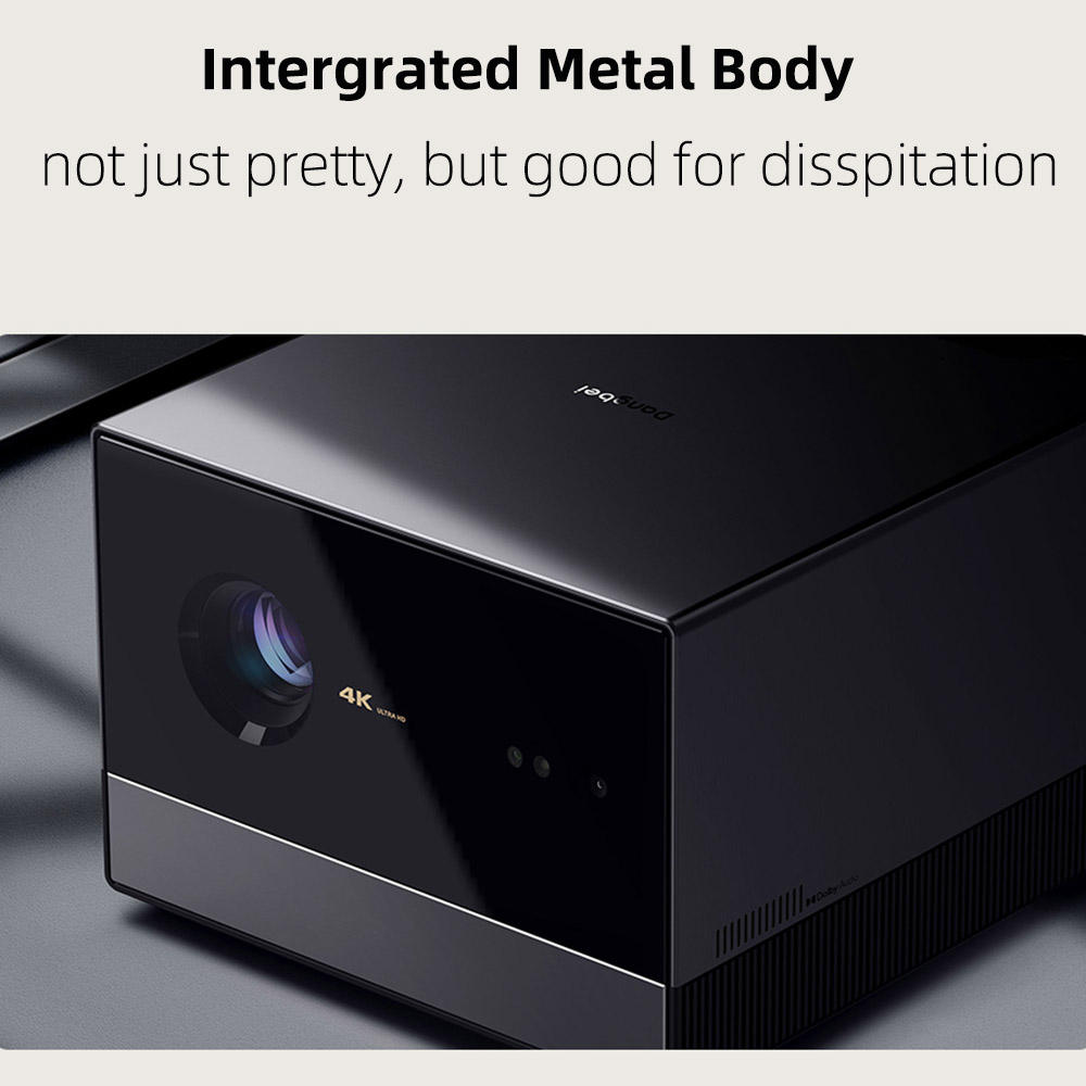 Dangbei F6 4K Native Projector, 8K Decoding Support Full RGB 4 LED 4000 Ansi Lumens Overhead Android USB WIFI Video Projector