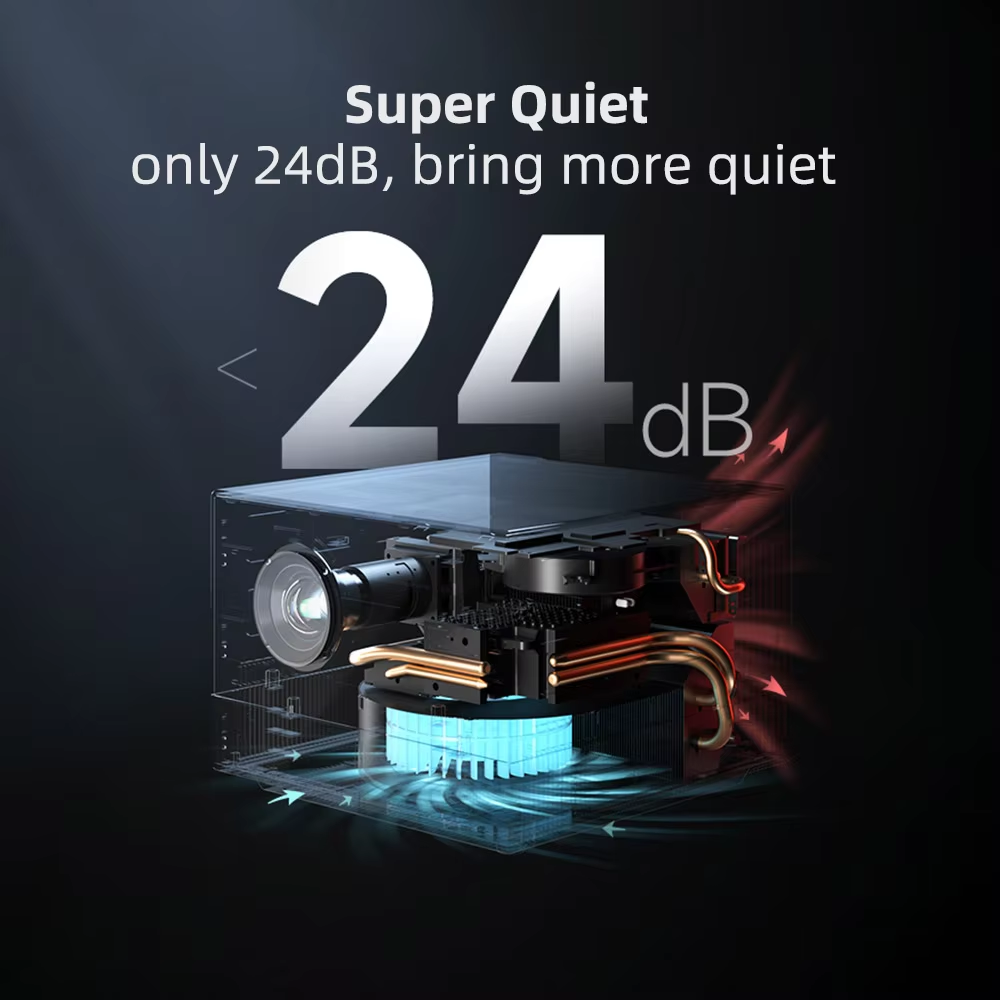 Dangbei F6 4K Native Projector, 8K Decoding Support Full RGB 4 LED 4000 Ansi Lumens Overhead Android USB WIFI Video Projector