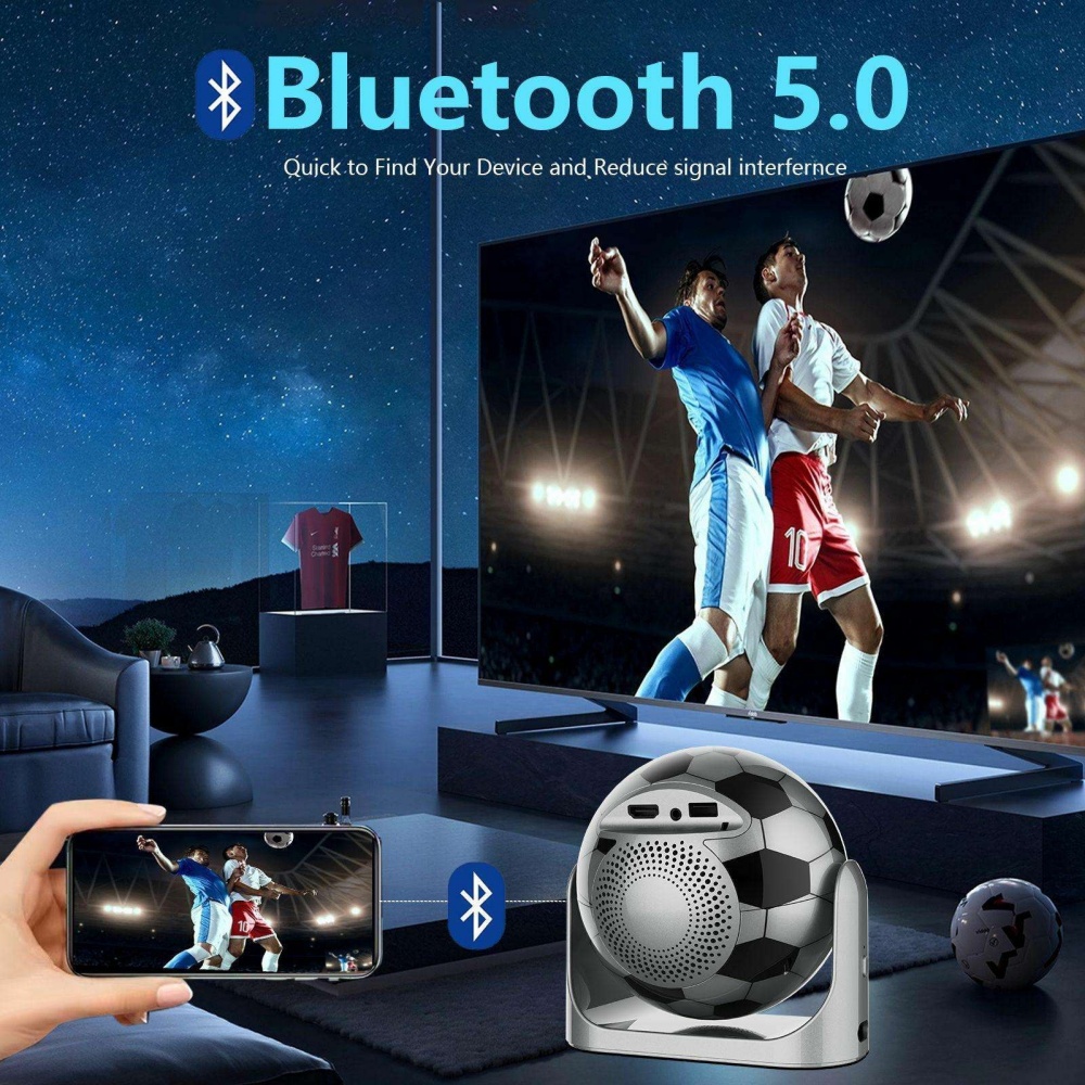 Paihao JY360 Global Version Football Design Video Projector with 4K MAX Dual WiFi 6 Electric Focus Android 13 2GB+8GB Proyector