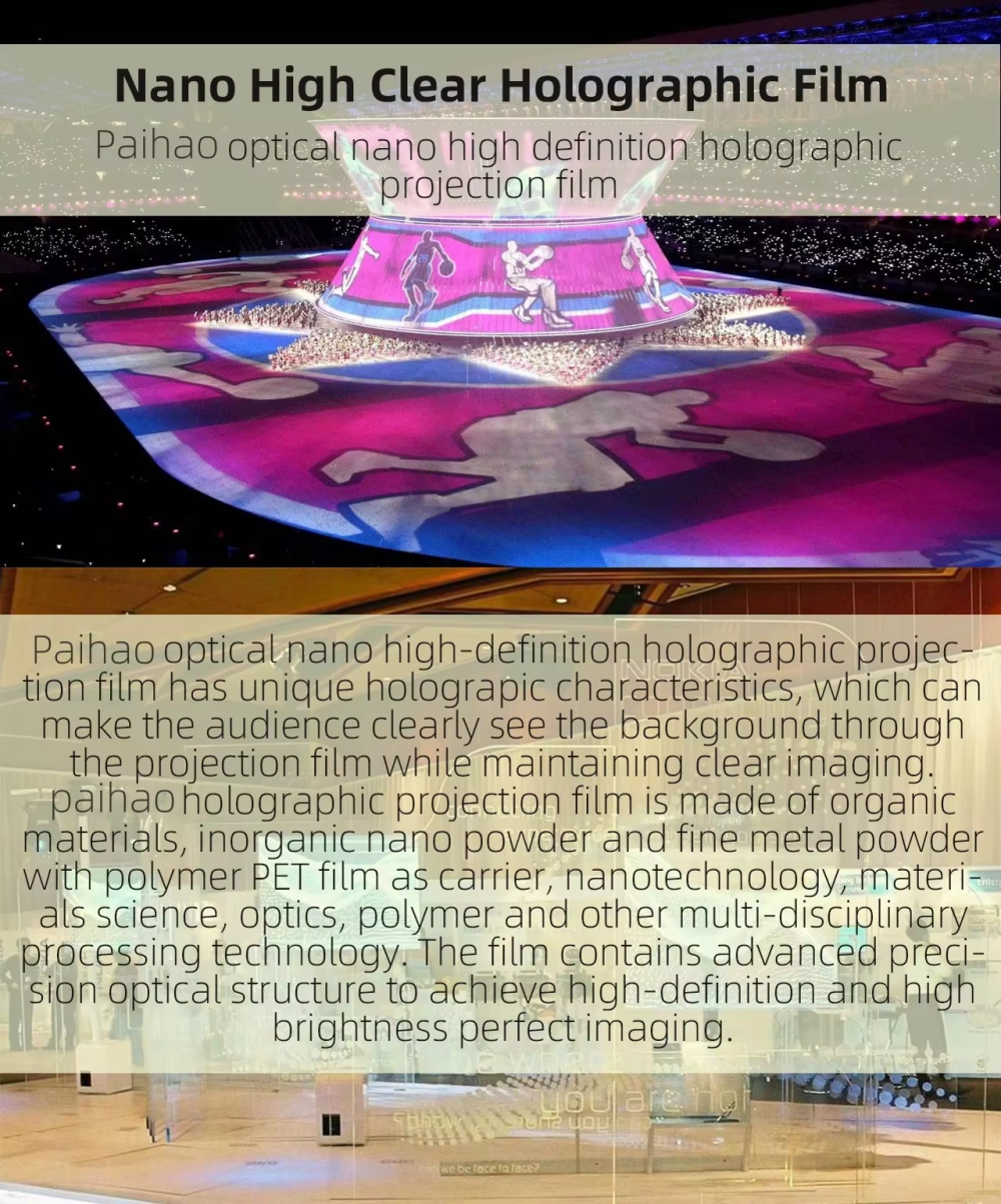 Paihao 3D Holographic Stage Screen for Indoor/Outdoor Advertising 8K Projector Screen for Exhibition Hall Museum Rear Projection