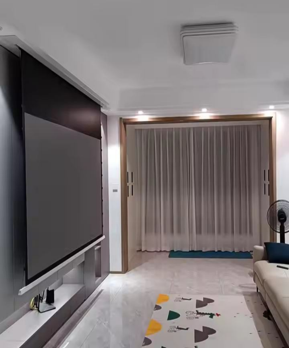 Paihao High Quality Motorized ARL PET Retractable Projector Screen 4K HD CLR Wall-Mounted for Home U