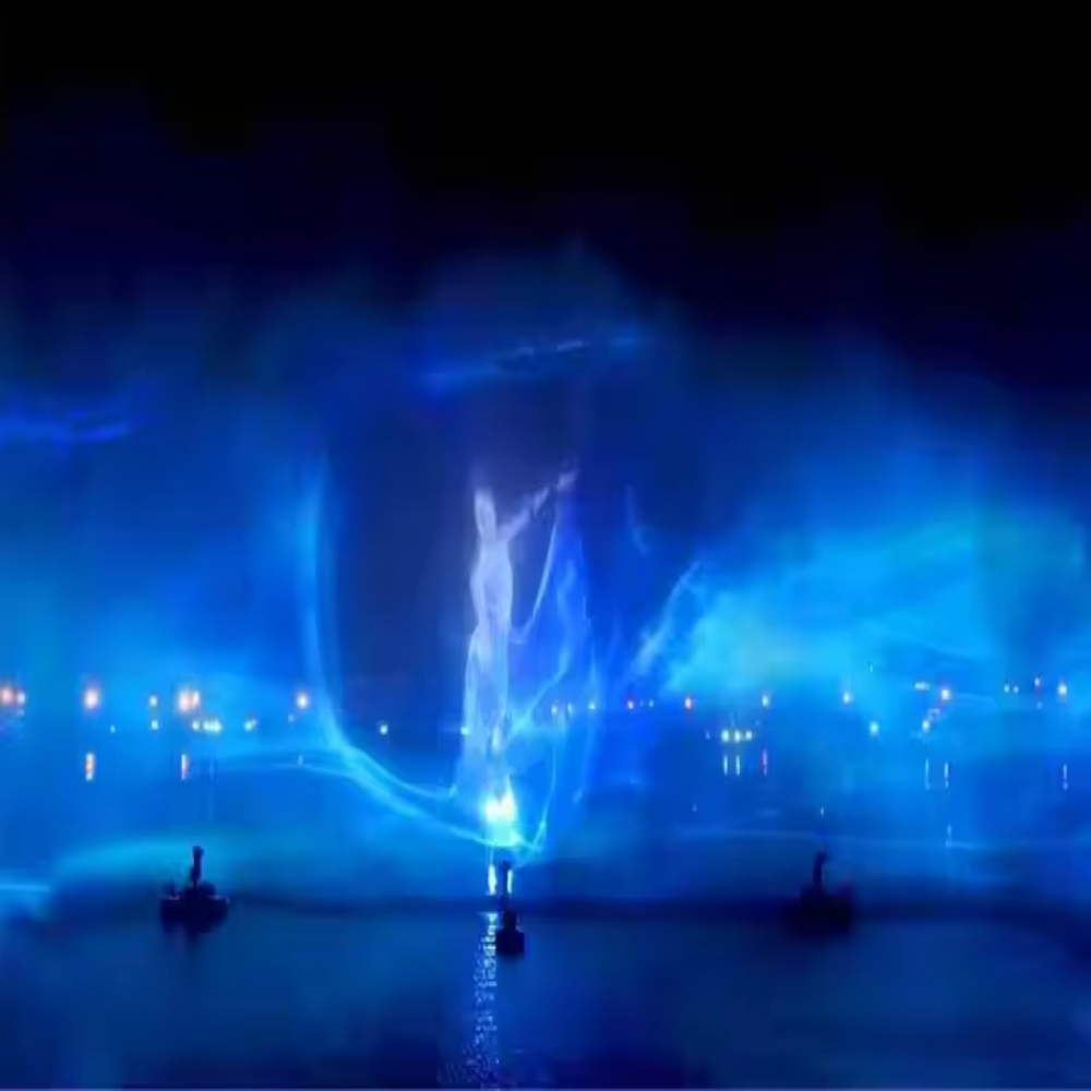 Paihao Indoor Digital Advertising Holographic Projection Screen for 3D Lighting Show Ads Stage Background 3D Water Fog Screens