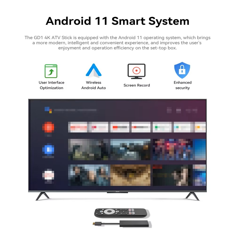 Paihao DColor GD1 GTV Android TV Dongle 4K with 2GB 16GB Dual WiFi 6 for Google Certificated AndroidTV Set Top Box Smart TV Box