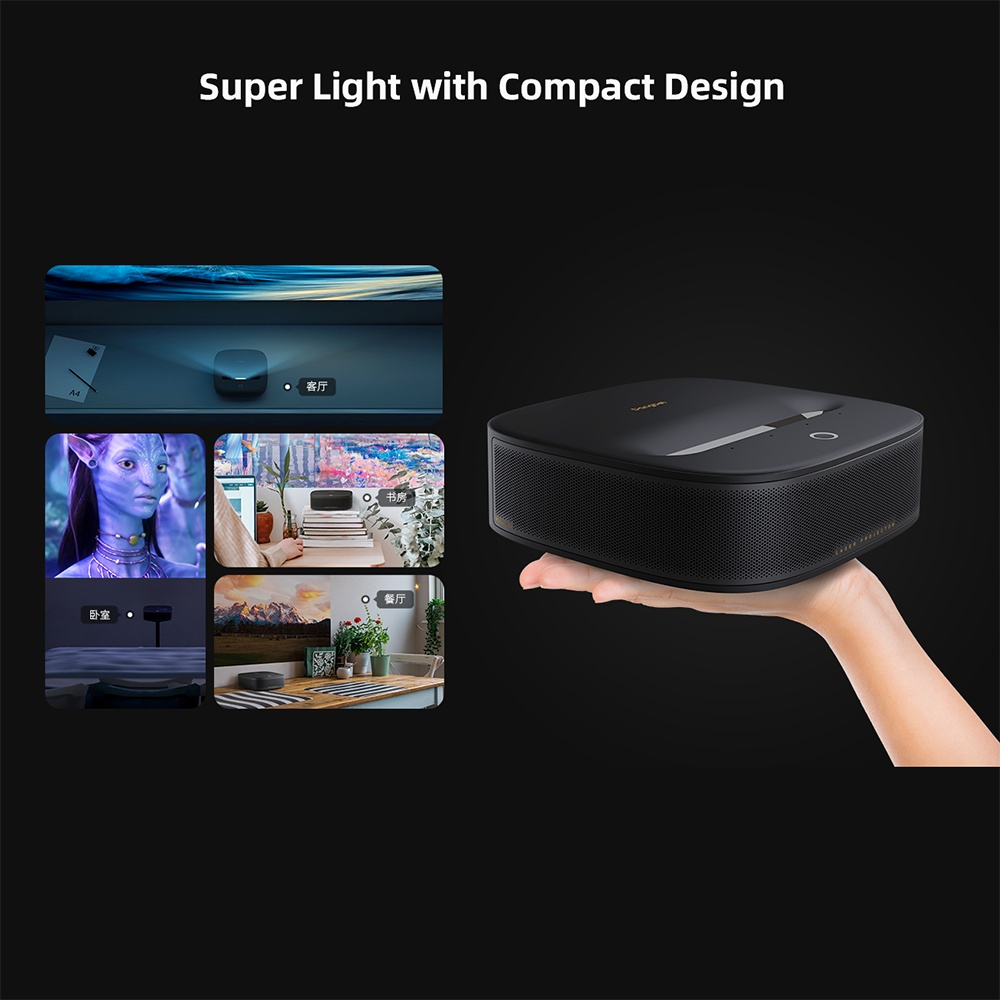 Dangbei U1 Ultra Short ALPD Laser Projector, Auto Focus 1080P Native 3GB 32GB 1000Ansi Lumens Smart Home Video Beamer Projector