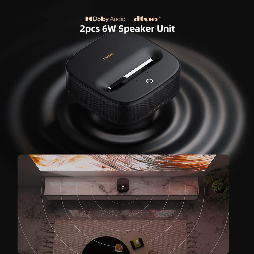 Dangbei U1 Ultra Short ALPD Laser Projector, Auto Focus 1080P Native 3GB 32GB 1000Ansi Lumens Smart Home Video Beamer Projector