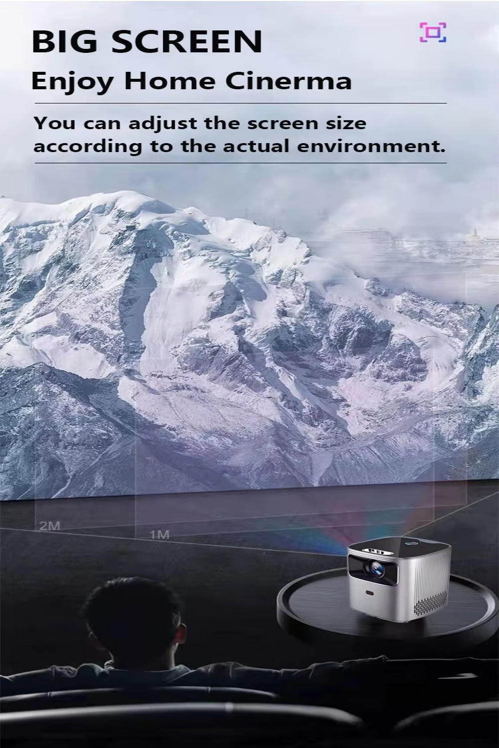 T8 Mini Android TV 9.0 Smart Projector, 2.4/5G WiFi Bluetooth 5.0 720P Native 200 ANSI with Electric Focus Portable Home Cinema