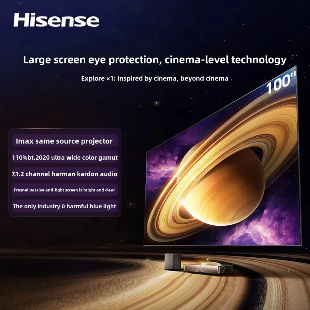 Hisense X1 L9Q Tri-Color Laser 4K Ultra Home Theater Projector with 4G+1T Motion Compensation and Automatic Correction Proyector