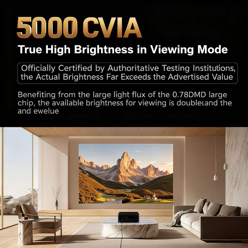 XGIMI T10 Smart 4K Laser Home Theater Projector 5000 Lumens 0.78 DMD HDR10+ Auto Keystone 4GB RAM 128GB Storage HIFI