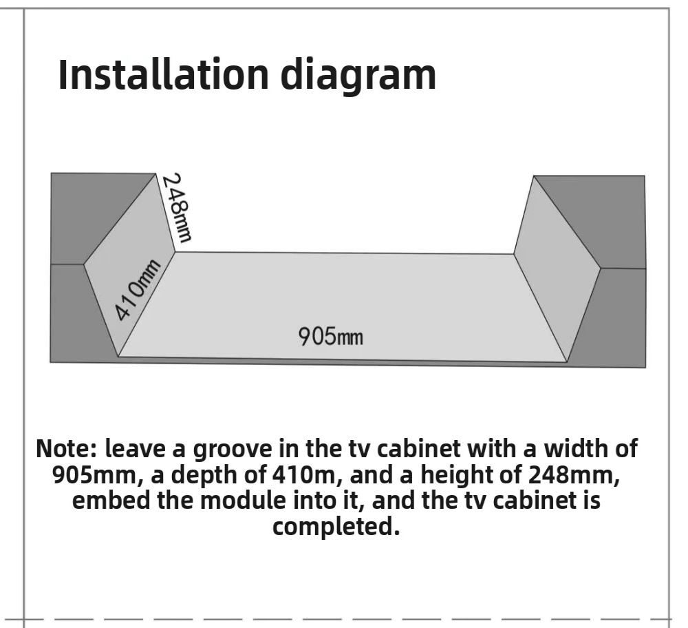 Paihao P2 Smart UST Laser Projector Wall Mount Electric Sliding Tray Stand with 30KGS Capacity Mini Cabinet for Home Living Room