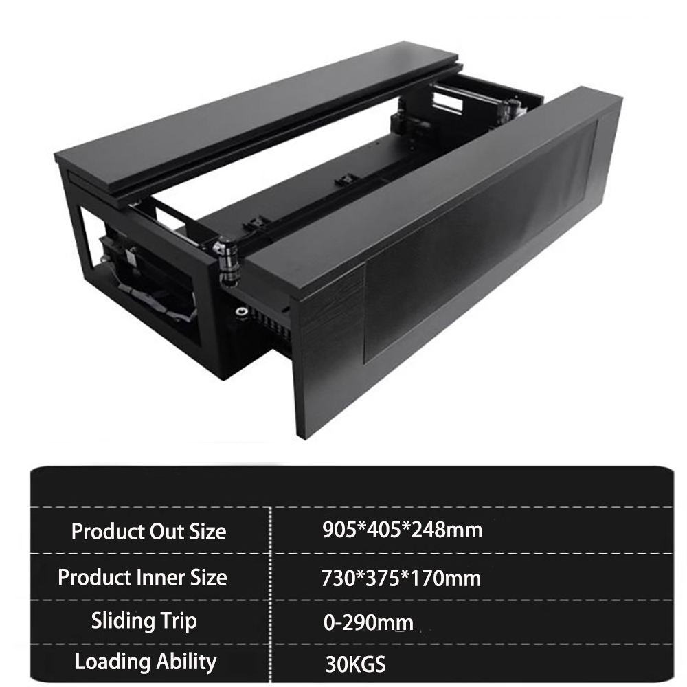 Paihao P2 Smart UST Laser Projector Wall Mount Electric Sliding Tray Stand with 30KGS Capacity Mini Cabinet for Home Living Room