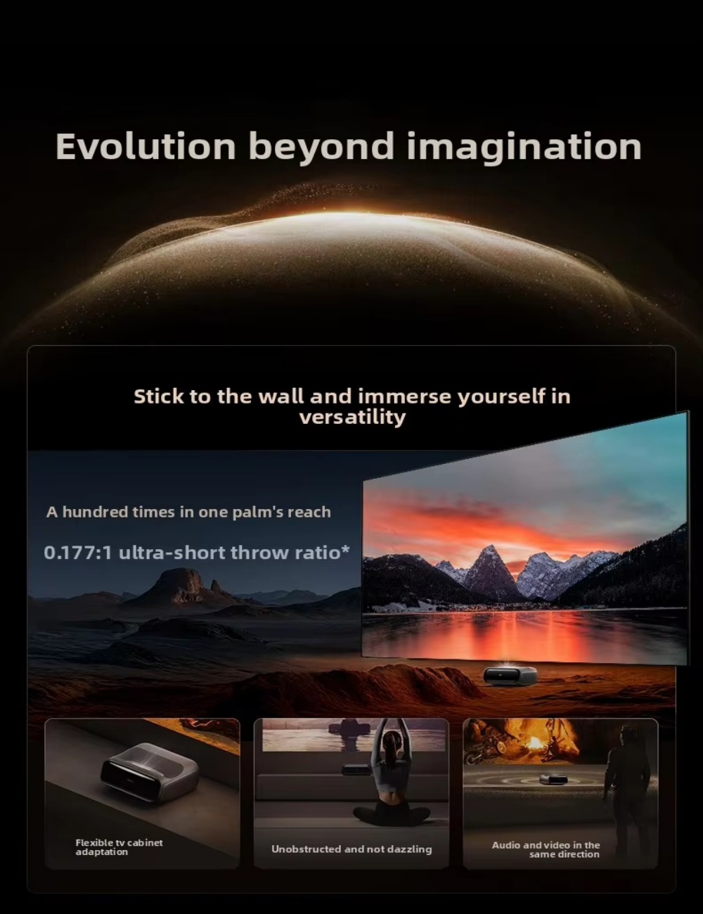 JMGO O3 Ultra Laser Projector, Yitian Air Gesture Remote UWB Tech 3100 Lumens Supports 3d Movie Smart Home Theater Projector 4K