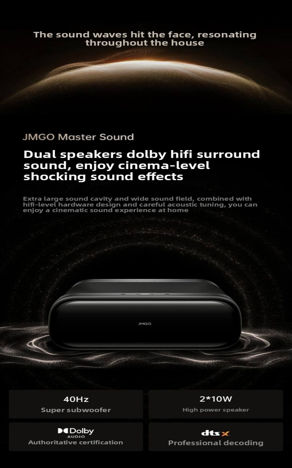 JMGO O3 Ultra Laser Projector, Yitian Air Gesture Remote UWB Tech 3100 Lumens Supports 3d Movie Smart Home Theater Projector 4K