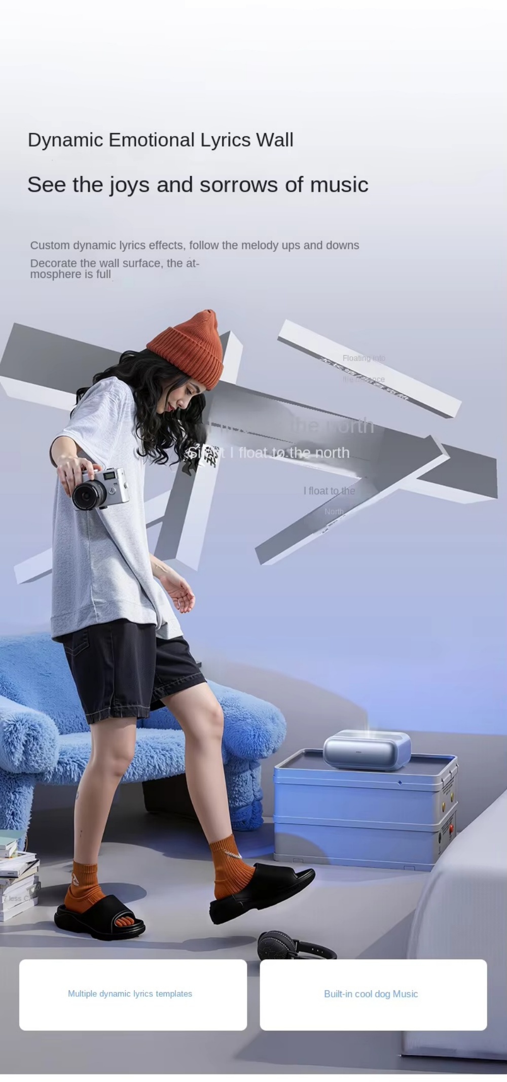 JMGO O3 1080P Ultra Short Throw DLP Projector1050 Lumens 2G+64G VRR HD 2.1 Smart Auto Correction Home/Gaming Smart Projector