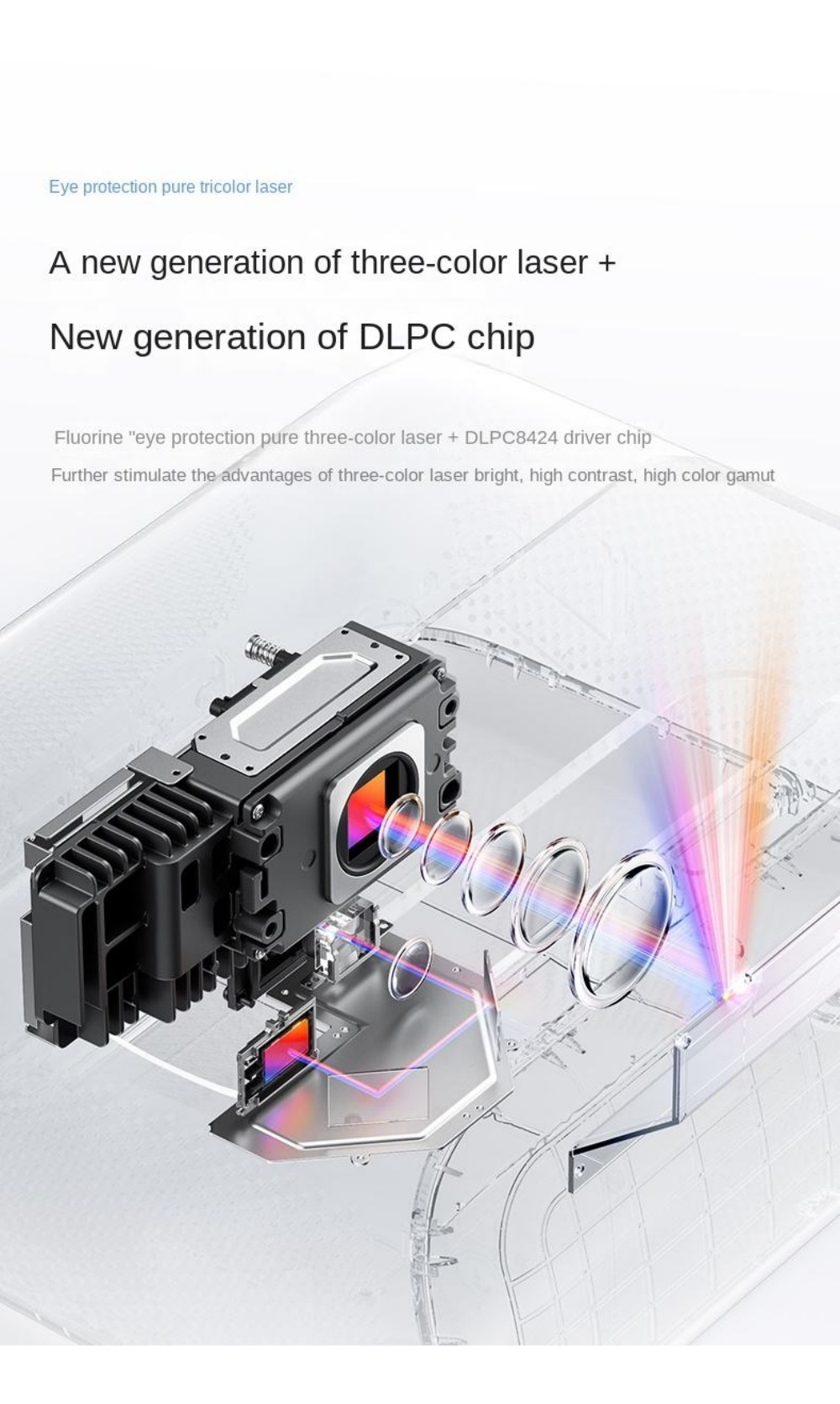 JMGO O3 1080P Ultra Short Throw DLP Projector1050 Lumens 2G+64G VRR HD 2.1 Smart Auto Correction Home/Gaming Smart Projector